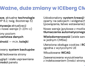 Ważne, duże zmiany w ICEberg CMS 5